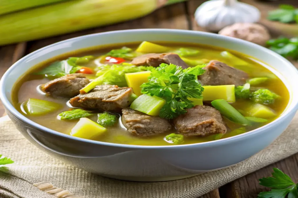 Best recipe for soup using leeks and beef