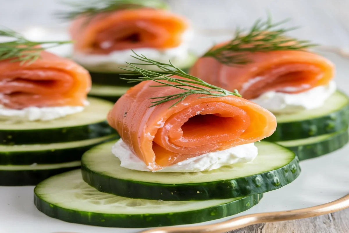 chatelaine smoked salmon roll on cucumber recipe