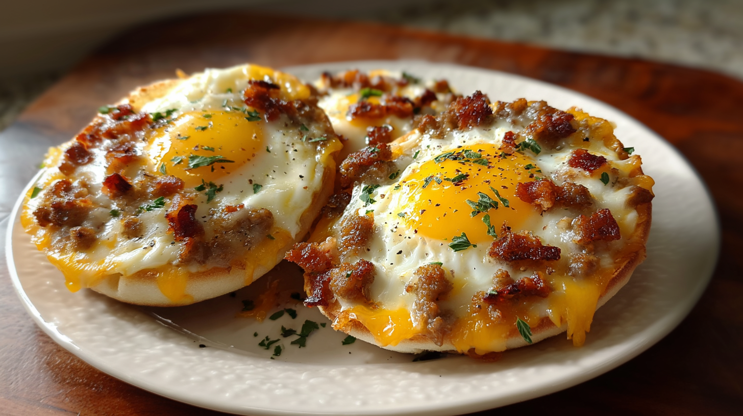 Savory English Muffin Pizzas