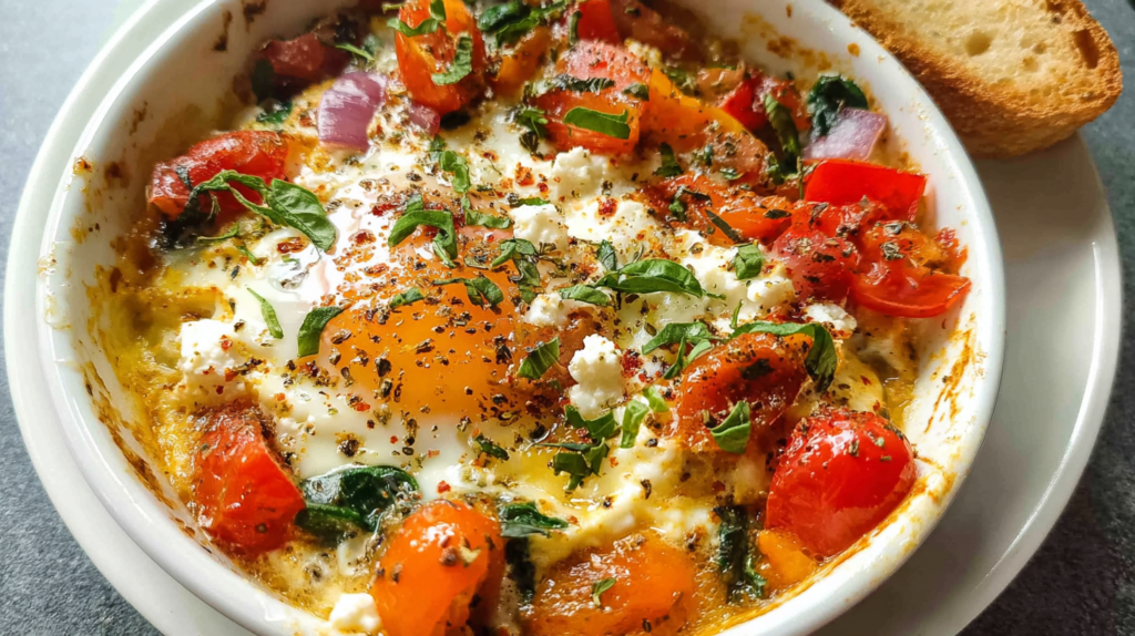 Baked Feta Breakfast Eggs