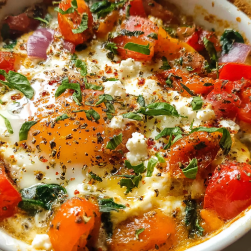 Baked Feta Breakfast Eggs