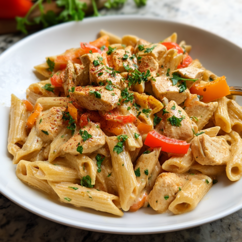 Cashew Cream Cajun Chicken Pasta