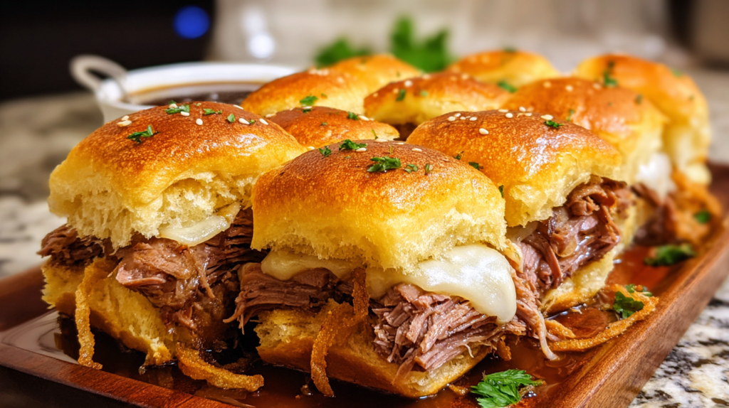 Cheesy French Dip Sliders