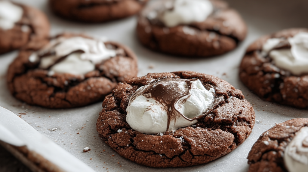 Chocolate Marshmallow Swirl Cookies