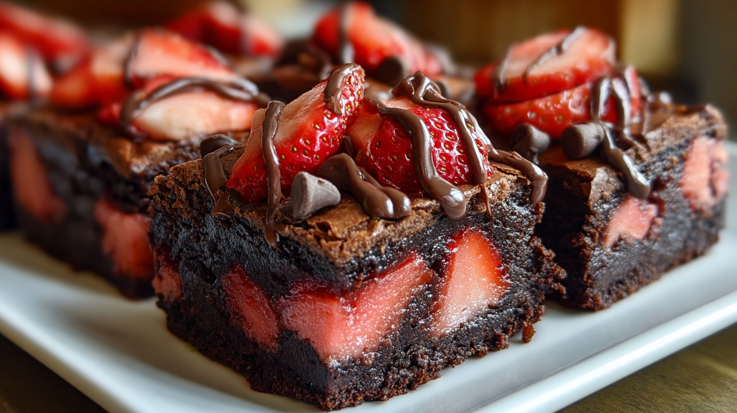 Chocolate Strawberry Brownie Bars
