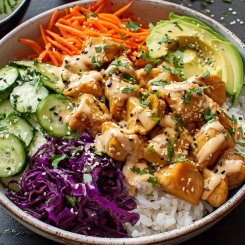 Creamy Bang Bang Chicken Bowl