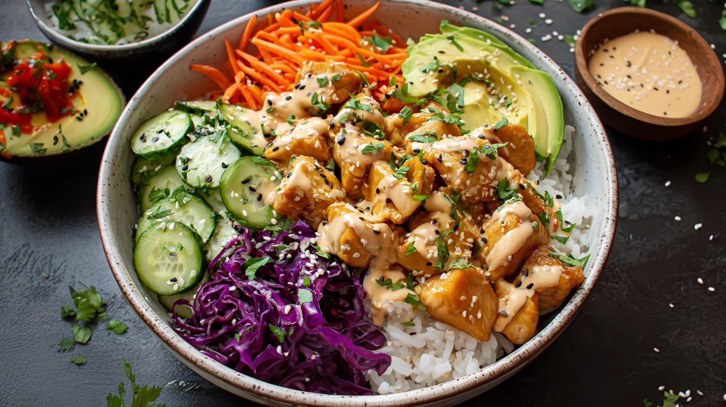 Creamy Bang Bang Chicken Bowl