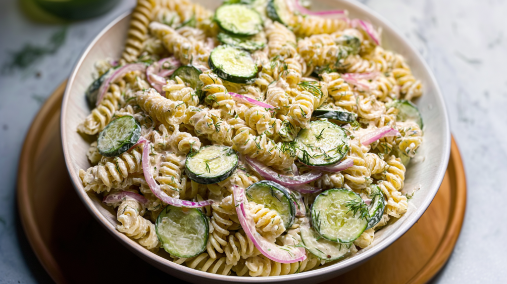 Creamy Cucumber Pasta Salad
