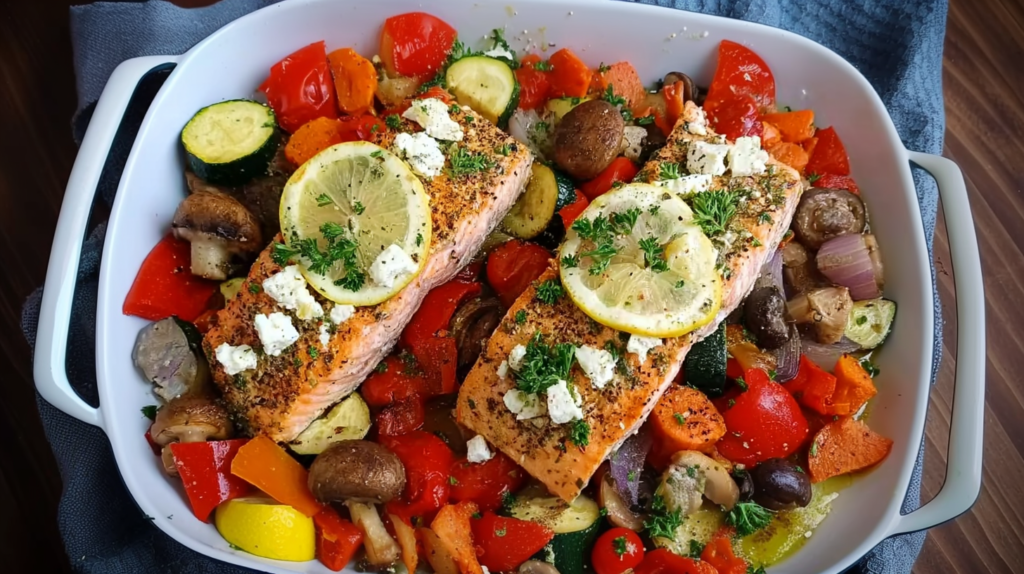 Roasted Salmon with Veggies