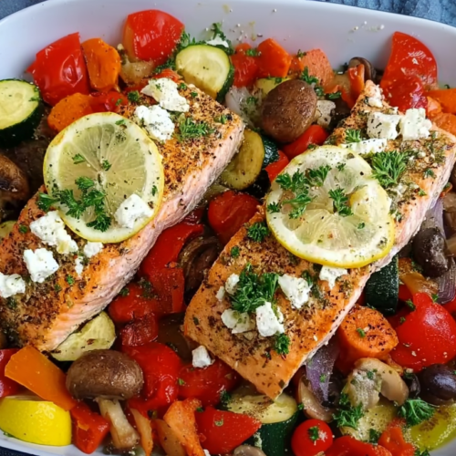 Roasted Salmon with Veggies