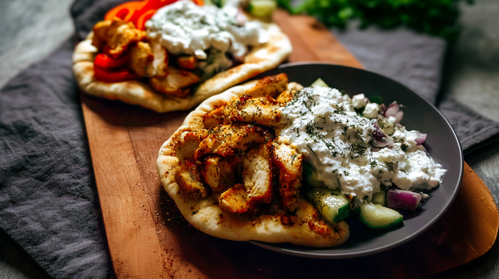Sheet Pan Chicken Pitas with Tzatziki