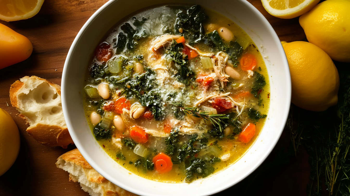 Lemon Rosemary Chicken Soup