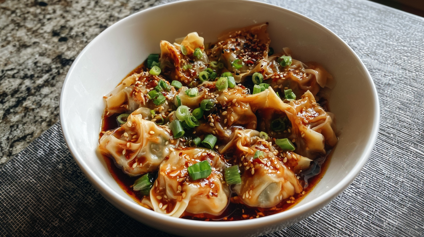 Spicy Chicken Wonton Bowl